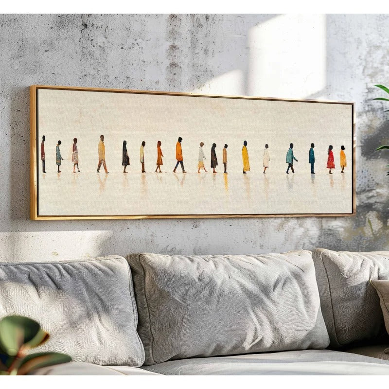 Free Walking Men potrait Canvas