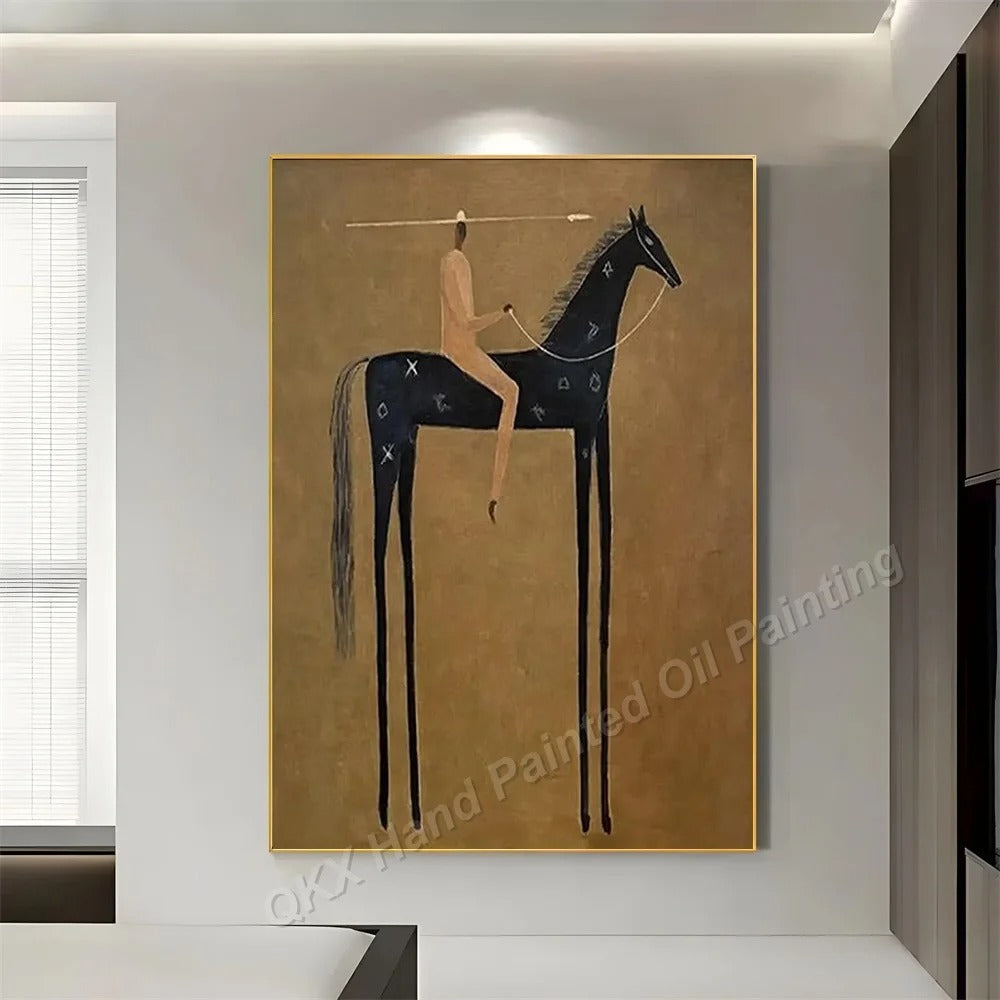 Cow Boy Stallion Oil Painting