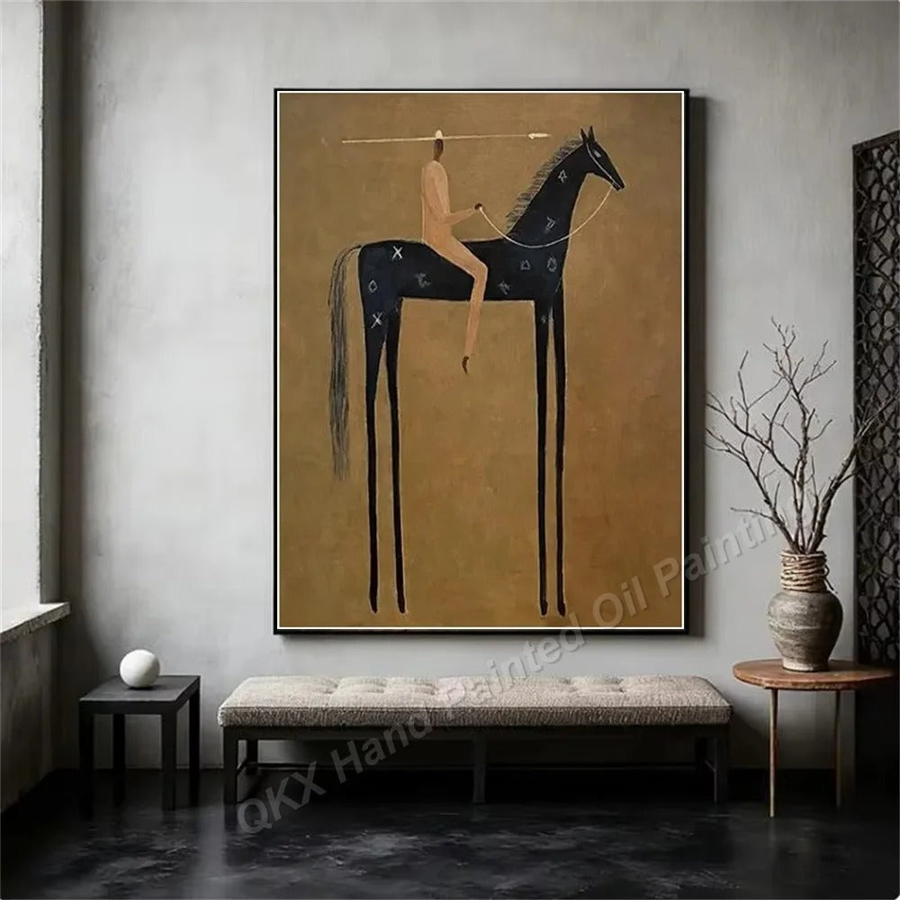Cow Boy Stallion Oil Painting