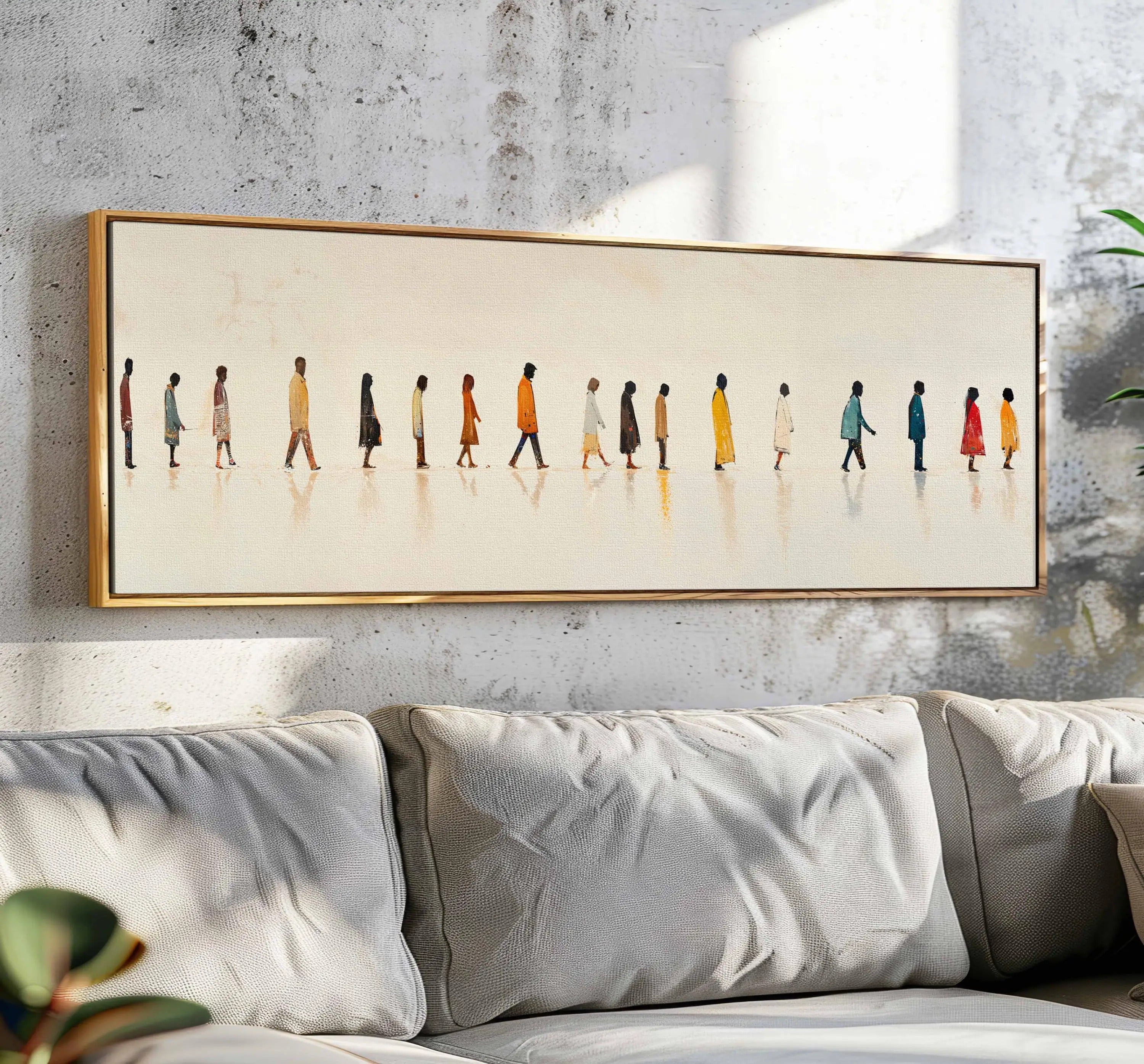 Free Walking Men potrait Canvas