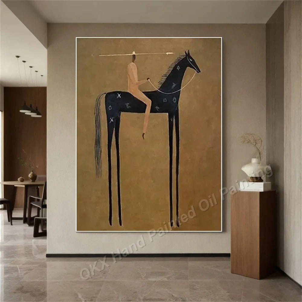 Cow Boy Stallion Oil Painting